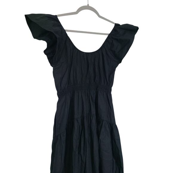 Marea Louise Cotton Poplin Midi Dress Black Size Medium NWT - Picture 6 of 7